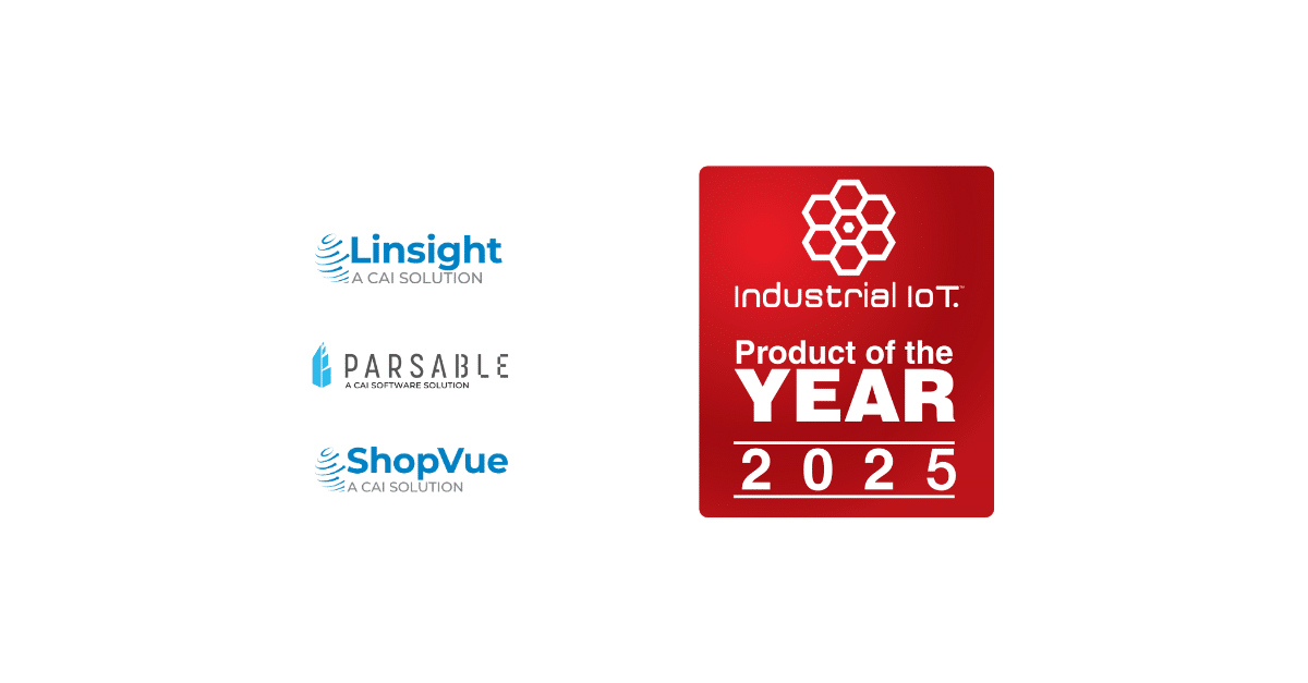 CAI Software Recognized as an Industrial IoT Product of the Year Recipient for ShopVue, Parsable, and Linsight