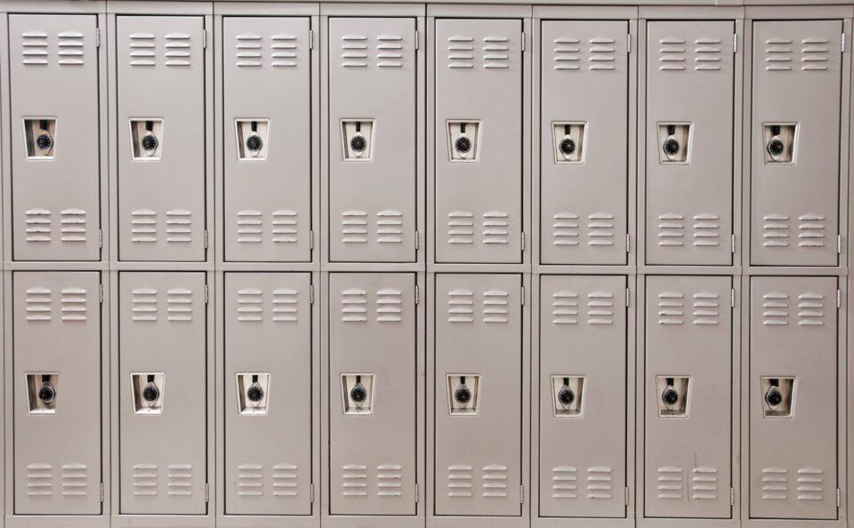 Lockers in a row