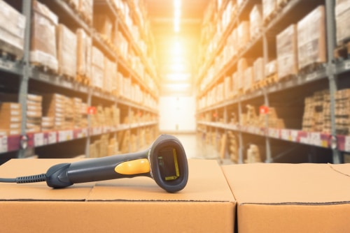 Barcode scanning for warehouse inventory management.