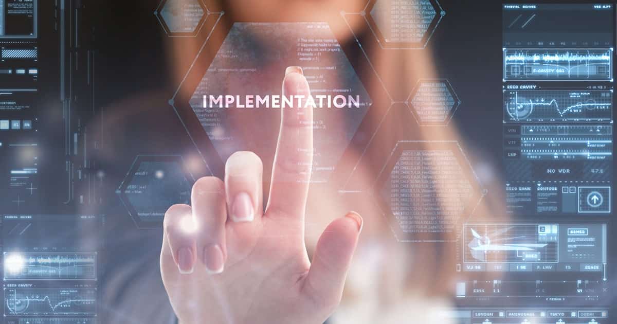 Woman Hand Implementing ERP Software