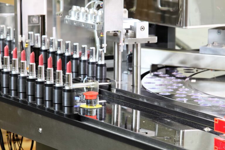 Lipstick on assembly line